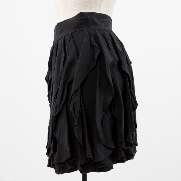 Anthropologie Y2K M Ruffle Mini Party Skirt Black - Picture 4 of 9
